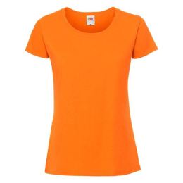 Снимка на Iconic 195 Ringspun Premium Premium Fruit of the Loom Orange T-shirt