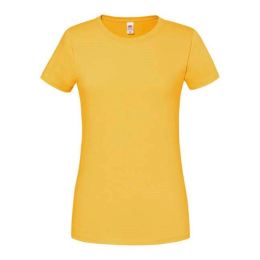 Снимка на Iconic 195 Ringspun Premium Premium Fruit of the Loom Women's Yellow T-shirt