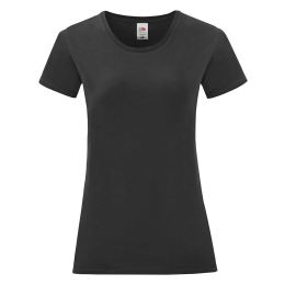 Снимка на Iconic Black Women's T-shirt in combed cotton Fruit of the Loom