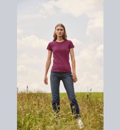 Снимка на Iconic Burgundy Women's T-shirt in combed cotton Fruit of the Loom