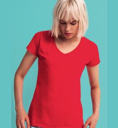 Снимка на Iconic Vneck Fruit of the Loom Women's Red T-shirt