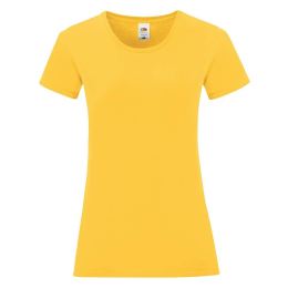 Снимка на Iconic Yellow Women's T-shirt in combed cotton Fruit of the Loom