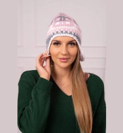 Снимка на Kesi Women's cap Maryla K406 powdered pink+white+grey