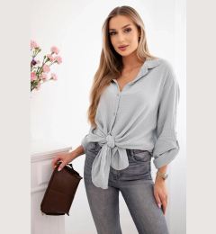 Снимка на Kesi Włoski Cotton muslin shirt Plus Size grey