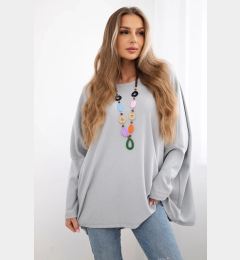 Снимка на Kesi Włoski Oversize blouse with necklace grey