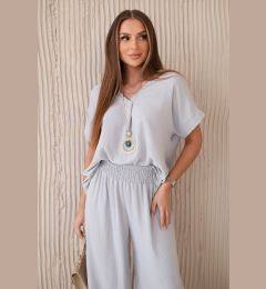 Снимка на Kesi Włoski Set with necklace blouse + pants grey