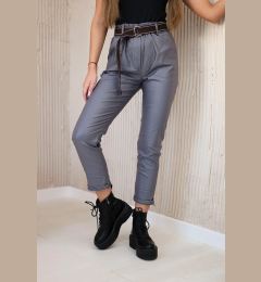 Снимка на Kesi Włoski Waxed trousers with a belt grey