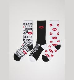 Снимка на Kiss Socks 3-Pack Black/White/Red