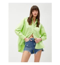 Снимка на Koton 3sak60011pw 786 Green Women's Cotton Woven Tops Shirt