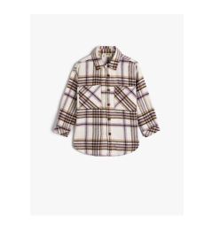 Снимка на Koton 4wkg60018aw Girls' Shirt Beige Plaid