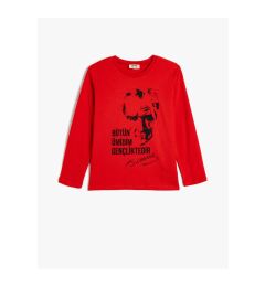 Снимка на Koton Atatürk T-Shirt Printed Long Sleeve Crew Neck Cotton