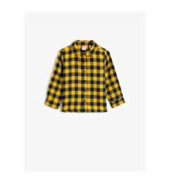 Снимка на Koton Baby Boy Yellow Checkered Classic Collar Long Sleeve Shirt