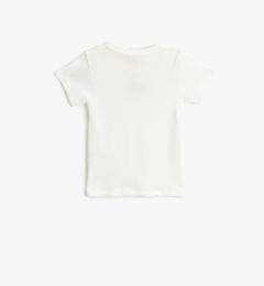 Снимка на Koton Basic Short Sleeve T-Shirt Textured with Embroidered Detail