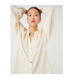 Снимка на Koton Big Collar Shirt Long Balloon Sleeve Buttoned