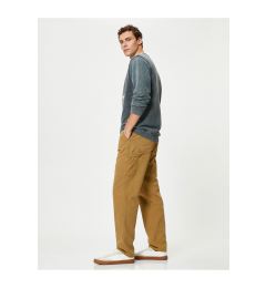 Снимка на Koton Boyfriend Trousers Washed Buttoned with Pocket Detail