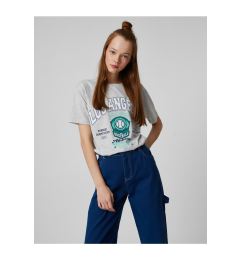 Снимка на Koton College T-Shirt Short Sleeved Crew Neck Printed