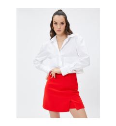 Снимка на Koton Crop Shirt Pocket Detailed Long Sleeve