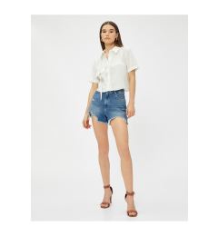 Снимка на Koton Crop Shirt with Pocket Modal Blend