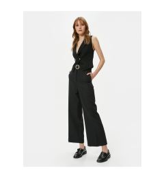 Снимка на Koton Culotte Trousers Crop Wide Leg High Waist Pearl Belted