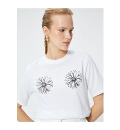 Снимка на Koton Daisy Printed Cotton T-Shirt