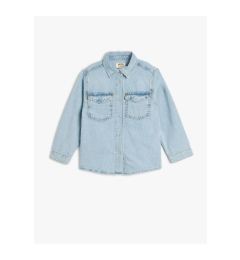 Снимка на Koton Denim Shirt Long Sleeve Classic Collar Pocket Cotton