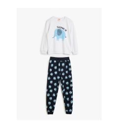 Снимка на Koton Elephant Printed Cotton Long Sleeve Baby Pajama Set