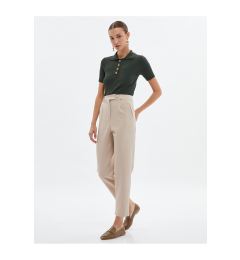 Снимка на Koton Fabric Trousers High Waist Pleat Detailed Buttoned Zipper