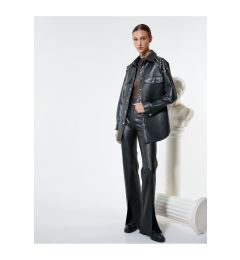 Снимка на Koton Faux Leather Shirt Jacket with Staple Detail