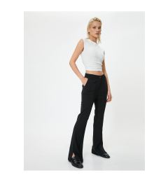 Снимка на Koton Flare Leg Trousers Ribbed Legs with Slit Detail