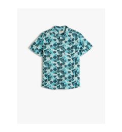 Снимка на Koton Floral Patterned Short Sleeve Cotton Shirt