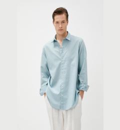 Снимка на Koton Linen Blend Shirt Classic Collar Long Sleeve