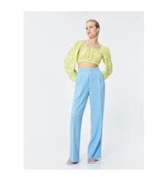 Снимка на Koton Linen Blended Wide Leg Trousers