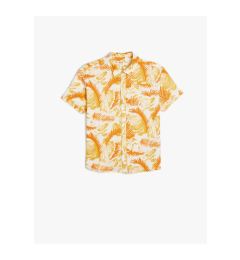 Снимка на Koton Linen Shirt Short Sleeve Leaf Pattern Single Pocket