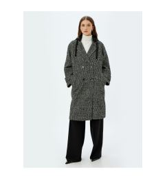 Снимка на Koton Long Double Breasted Coat with Removable Hood and Buttoned Pockets