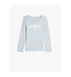 Снимка на Koton Long Sleeve Brooklyn Printed Cotton T-Shirt