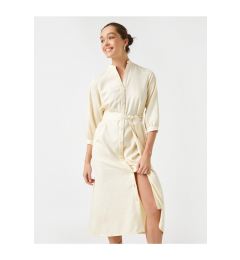 Снимка на Koton Long Sleeve Tie Waist Shirt Dress