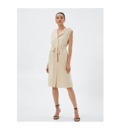 Снимка на Koton Midi Shirt Dress Sleeveless with Tie Waist Detail