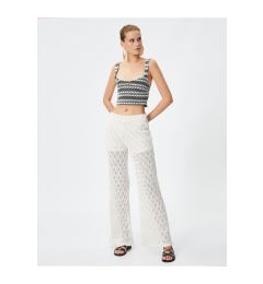 Снимка на Koton Openwork Crochet Flared Leg Trousers