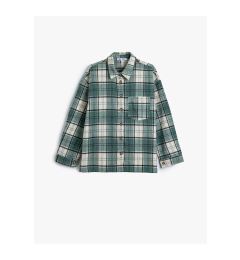 Снимка на Koton Oversize Lumberjack Shirt Long Sleeve Pocket Detail Classic Collar Button Down