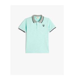 Снимка на Koton Polo T-Shirt with Short Sleeves and Buttons, Embroidered Detail Cotton.