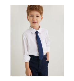 Снимка на Koton School Shirt Tie Detail Classic Collar Long Sleeve