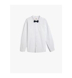 Снимка на Koton School Shirt With Bow Tie Detailed Long Sleeve Cotton Classic Collar