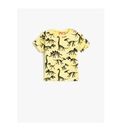 Снимка на Koton Short Sleeve Crew Neck T-Shirt with a Dinosaur Print