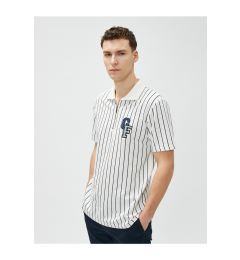 Снимка на Koton Short Sleeve Polo T-Shirt with Half-Zip Detail.