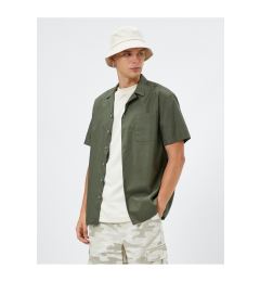 Снимка на Koton Short Sleeve Shirt Turn-down Collar Pocket Detailed Cotton