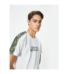 Снимка на Koton Sports T-Shirt Motto Printed Crew Neck Camouflage Detailed