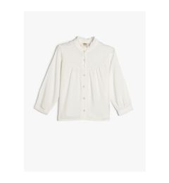 Снимка на Koton Stand Collar Shirt with Ruffle Detail and Long Sleeves