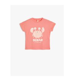 Снимка на Koton T-Shirt Crab Print Detailed Short Sleeve Crew Neck