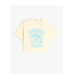 Снимка на Koton T-Shirt Dolphin Print Short Sleeve Crew Neck Cotton