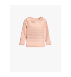 Снимка на Koton T-Shirt Long Sleeve Crew Neck Ribbed Cotton